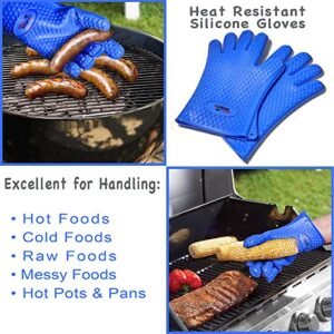 8 Piece Ultimate Smoker & BBQ Tool Set - Non-Stick Grill Mats, Grilling Gloves, Meat Shredder Claws, Basting Brush, and Tongs with Reusable Travel & Storage Case