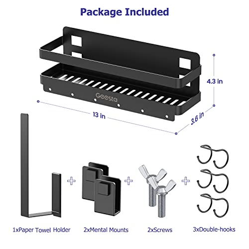 Geesta Upgraded Griddle Caddy for 28"/36" Blackstone Griddles, Grill Caddy Space Saving BBQ Accessories Storage Box with Paper Towel Holder, Blackstone Griddle Accessories for Outdoor Grill