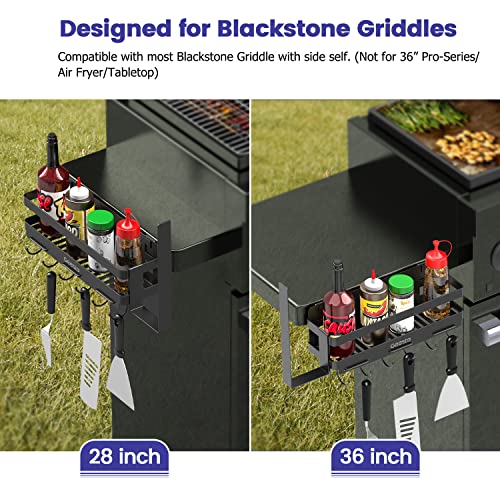 Geesta Upgraded Griddle Caddy for 28"/36" Blackstone Griddles, Grill Caddy Space Saving BBQ Accessories Storage Box with Paper Towel Holder, Blackstone Griddle Accessories for Outdoor Grill