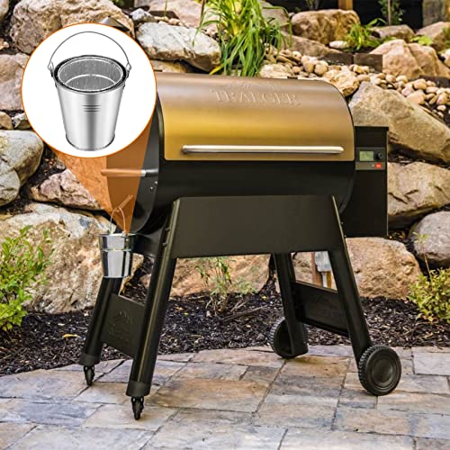 Stanbroil Grill Grease Drip Bucket with 10-Pack Disposable Foil Liners, Wood Pellet Grills Replacement for Traeger, Pit Boss, Camp Chef, Louisiana, Replacement Parts for Traeger HDW152 BAC407z