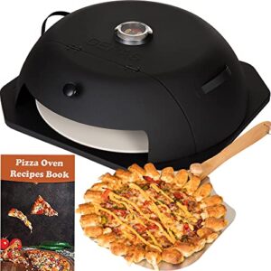 geras pizza oven outdoor for grill - grill top pizza oven for outside - pizza stone, pizza peel kit - small portable home backyard bbq pizzas maker charcoal grill, pellet, propane gas and wood fire