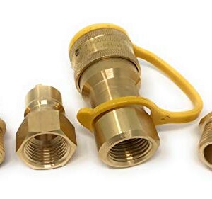 1/2" QDD LP Gas Quick Connect/Disconnect Connector Kit [18654] Solid Brass Dust cover 1/2" NPT Male x QC insert,1/2" NPT Female x QCC Insert Male Nipple 1/2" NPT Natural Gas Propane Fitting Connector