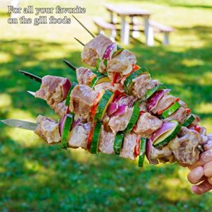 Metal Skewers For Kabobs - 17 inch BBQ Skewers For Grilling, 24 Pack Shish Kabob Skewers, Flat Stainless Steel Barbecue Skewers Grill Stick Set for Grilling Meat, Chicken, Shrimp, Fruit, Vegetables