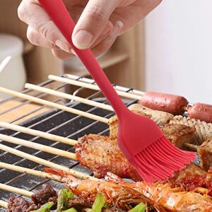 KUFUNG Silicon Basting Brushes, Heat Resistant Pastry Brushes, Spread Oil Butter Sauce Marinades for BBQ Grill Barbeque & Kitchen Baking, Cooking (M, Cherry Red)