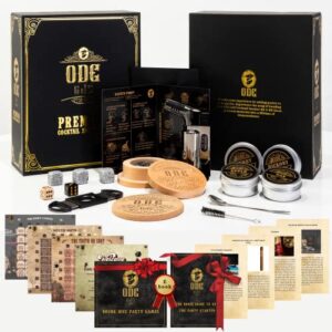 odegjs premium cocktail smoker kit - includes 4 wood chips for bourbon and whiskey plus drink smoker accessories unique gifts for men and women on all occasions including torch no butane