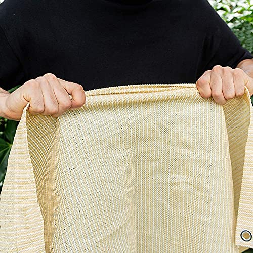 ALBN Shade Cloth Shading Net Garden Shadow Sunscreen Breathable Anti-UV Polyethylene, 17 Sizes (Color : Beige, Size : 2x5m)