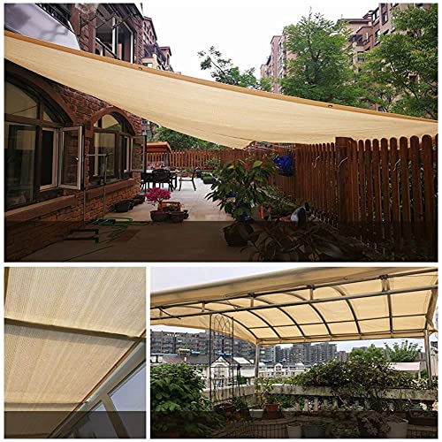 ALBN Shade Cloth Shading Net Garden Shadow Sunscreen Breathable Anti-UV Polyethylene, 17 Sizes (Color : Beige, Size : 2x5m)