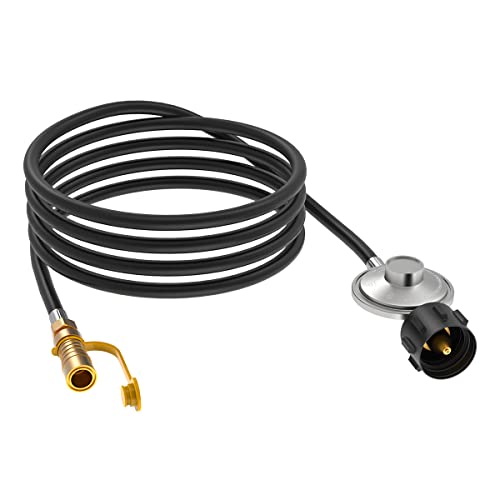 AJinTeby Propane Hose Regulator with 3/8" Quick Connect Disconnect for Mr. Heater Big Buddy Heater -12FT QCC1 Connection