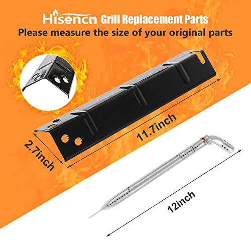 Hisencn Grill Replacement Parts for Expert Grill 3 Burner Walmart XG10-101-002-02, Stainless Steel Grill Burner and Porcelian Heat Plates for Expert Grill Parts