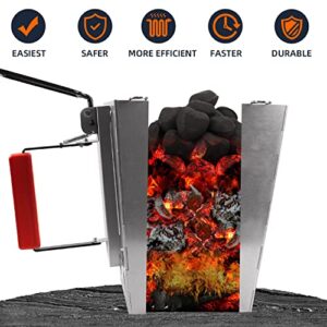 Mi hogar Collapsible Charcoal Chimney Starter for Lawn and Patio-Outdoor Cooking Tools & Camping Stoves