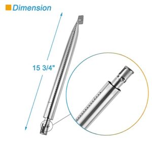 BBQration Stainless Steel Replacement Kit for Broil King 9635-84, 5-Pack 15 7/8" Heat Plates Shield and 15 13/16" Tube-in-Tube Burner Replacement for Broil King Baron 9615-54, 9235-27 and More