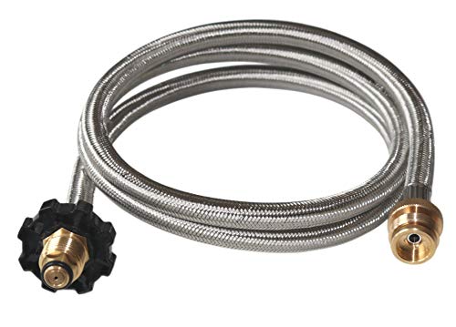 DOZYANT Propane Hose Adapter 1lb to 20lb Converter Replacement for Coleman Camp Stove, Buddy Heater to LP Cylinder POL Connection，Steel Braided 5 Feet