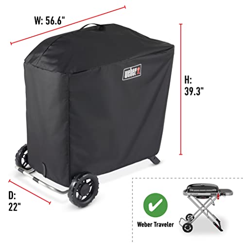Weber Traveler Premium Grill Cover, Heavy Duty and Waterproof