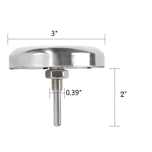 GasSaf 3" BBQ Temperature Gauge Thermometer Replacement for Master Forge, Cuisinart, Backyard, Uniflame and Other Gas Grill, Stainless Steel High Temperature Heat Indicator -100F to 1000F