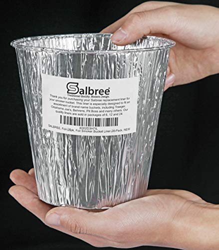 Smoker Bucket Drip Foil Liner Tray for Catching Grease, Compatible with Traeger, Oklahoma Joe, Behrens, Pitboss, Green Mountain, Pit Boss & Other Grill Bucket Accessories for Pro Pellet Oklahoma Joe's (12pk, 5.75 x 5.75 inches)