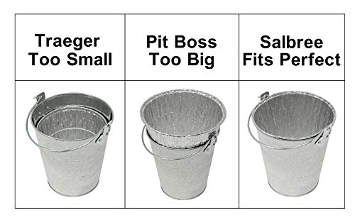 Smoker Bucket Drip Foil Liner Tray for Catching Grease, Compatible with Traeger, Oklahoma Joe, Behrens, Pitboss, Green Mountain, Pit Boss & Other Grill Bucket Accessories for Pro Pellet Oklahoma Joe's (12pk, 5.75 x 5.75 inches)