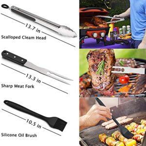 HaSteeL Griddle Grill Accessories 16PCS, Metal Spatula Stainless Steel with Carrying Bag, Professional BBQ Griddle Tools Kit for All Your Grilling Needs - Teppanyaki Flat Top Cooking and Camping