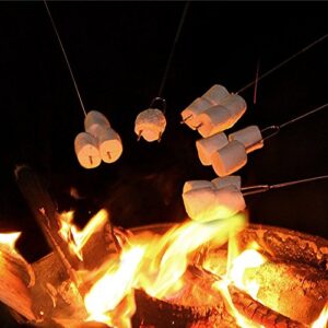 Jtshy Marshmallow Roasting Sticks,Marshmallow Sticks Kit Extending Roaster 32 Inch Set of 8 Telescoping Stainless Steel. Smores Skewers & Hot Dog Forks Kids Camping Campfire Fire Pit Accessories.