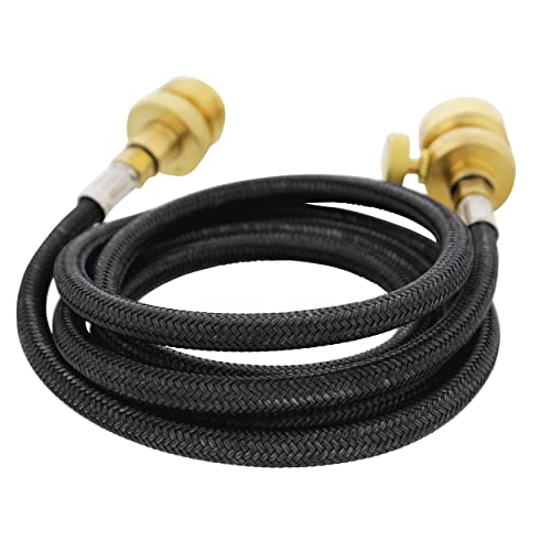 BISupply Propane Tank Extension Hose Kit, 5ft Long - Gas Hose Extender Line for Flame Torch Weed Burner Bottle Cylinder