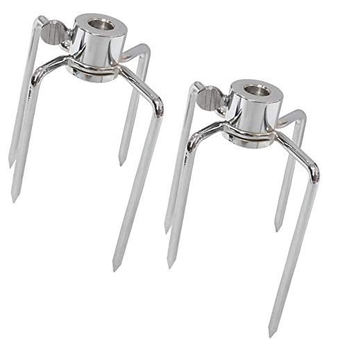 Stainless Steel 304 Grill Rotisserie Meat Forks Set(1-Pair)- Fits 5/16" Square and 3/8" Round Hexagon Spit Rods