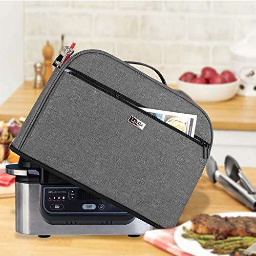 Luxja Dust Cover Compatible with Ninja Foodi Grill (AG301, AG302, AG400), Cover with Storage Pockets, Gray