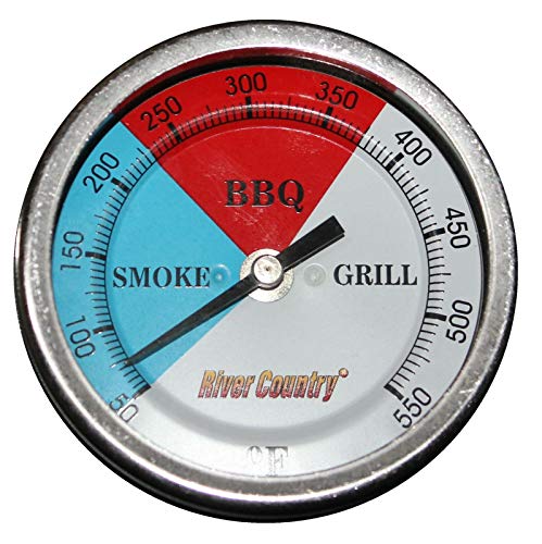 River Country 3" (RC-T3) Easy Mount Adjustable BBQ, Grill, Smoker Thermometer Temperature Gauge (50 to 550 F)