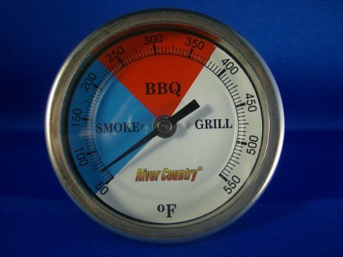 River Country 3" (RC-T3) Easy Mount Adjustable BBQ, Grill, Smoker Thermometer Temperature Gauge (50 to 550 F)