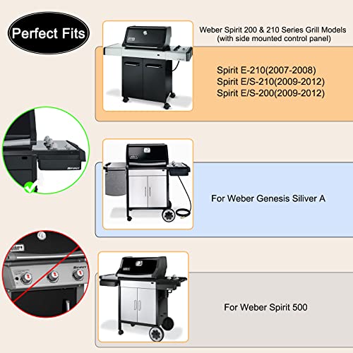 Hiorucet 21.5-Inch Weber 7534 7535 Flavorizer Bars Compatible for Spirit 200 Series E200 S200 E210 S210 with Side Control Knob, 5-Pack Stainless Steel E210 Flavorizer Bars