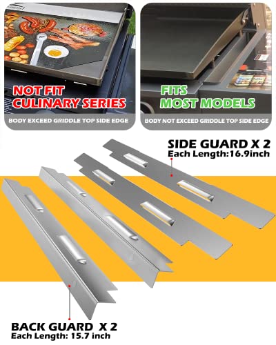 Wind Guards for Blackstone 36 Inch Griddle, Blackstone Griddle Accessories, Stainless Steel Magnetic Wind Screen, Compatible with Rear Grease Cup, Hood and Side Shelf, Gas Saving