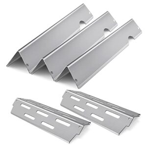 lptnfrtn grill heat deflector bbq gas grill replacement parts for weber genesis ii grill parts, fits genesis ii 200 series e210 s210 lx e240 lx s240, set of 2+3 pack stainless steel flavorizer bars