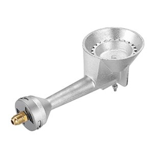 wadeo high pressure cast-iron propane burner head, gas burner head with propane orifice connector brass tube fitting 3/8" flare x 1/8" mnpt