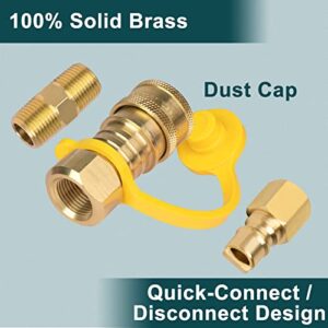 GASPRO 12 Feet 3/8-Inch Natural Gas Hose, Comes with An Extra Set of Quick Connect Fittings, Fit for Natural Gas Grill, Solid Brass