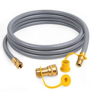 GASPRO 12 Feet 3/8-Inch Natural Gas Hose, Comes with An Extra Set of Quick Connect Fittings, Fit for Natural Gas Grill, Solid Brass