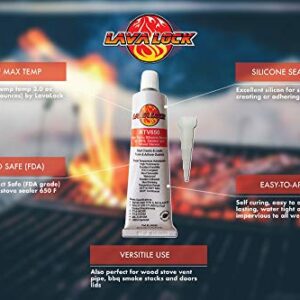 LavaLock RTV 650 F BBQ grill smoker sealer Hi Temp Silicon adhesive 3 oz. ( 2.8 fluid ounce)