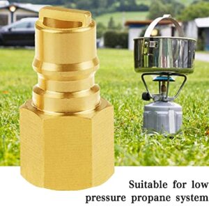 Joywayus 3/8" Brass Quick Connect Propane Fitting Adapter Male Plug x 3/8" NPT Female Thread for Propane BBQ Grill/Heater/Fireplace/RV Trailer (Pack of 2)