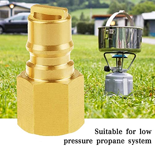 Joywayus 3/8" Brass Quick Connect Propane Fitting Adapter Male Plug x 3/8" NPT Female Thread for Propane BBQ Grill/Heater/Fireplace/RV Trailer (Pack of 2)