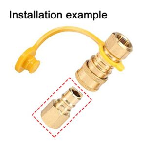 Joywayus 3/8" Brass Quick Connect Propane Fitting Adapter Male Plug x 3/8" NPT Female Thread for Propane BBQ Grill/Heater/Fireplace/RV Trailer (Pack of 2)