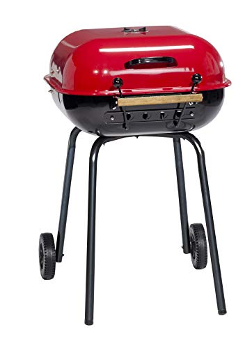 Americana The Swinger with an adjustable six-position cooking grid in red