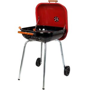 Americana The Swinger with an adjustable six-position cooking grid in red