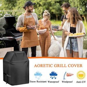 Aoretic Grill Cover 32 inch Gas BBQ-Cover, Fit Most 2 Burner Grill Waterproof Small Barbeque Cover with Velcro Straps & Adjustable Drawstring for Weber,Nexgrill,Char-Broil, Monument,Dyna-Glo,Kenmore