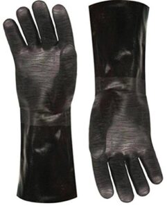 artisan griller bbq & smoker gloves/oven mitt- insulated heat resistant grilling fryer kitchen cooking gloves. great barbecue smoking oyster mitt–long xl waterproof, oil and fire resistant -(size 10/xl – black neoprene)