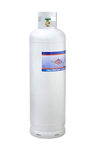 Flame King YSN100b 100-Pound Steel Propane Tank Cylinder with POL Valve and Collar, White