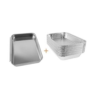 ajinteby catch pan holder 7515 with 20-pack drip pan liners aluminum disposable grease trays for weber genesis 1000-5500, silver/gold/platinum, genesis ii series, platinum i/ii, and summit grills