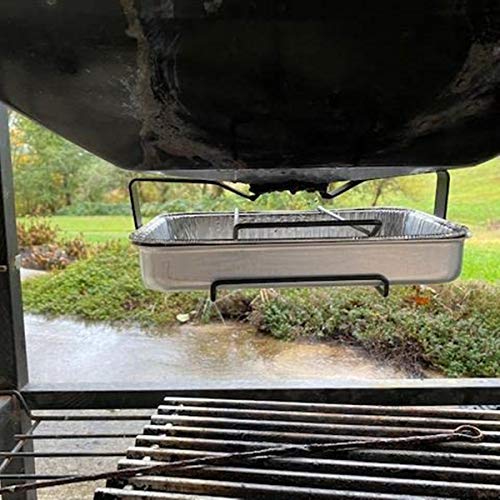 AJinTeby Catch Pan Holder 7515 with 20-Pack Drip Pan Liners Aluminum Disposable Grease Trays for Weber Genesis 1000-5500, Silver/Gold/Platinum, Genesis II Series, Platinum I/II, and Summit Grills