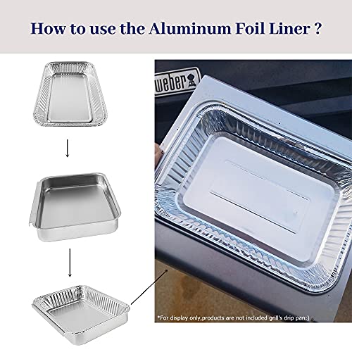 AJinTeby Catch Pan Holder 7515 with 20-Pack Drip Pan Liners Aluminum Disposable Grease Trays for Weber Genesis 1000-5500, Silver/Gold/Platinum, Genesis II Series, Platinum I/II, and Summit Grills