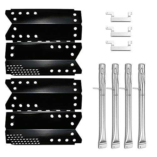 Uniflasy Grill Burners Tube Pipe Heat Plate Shield Tent and Crossover Carry Over Tube Replacement Parts Kit for Stok SGP4330SB SGP4331 SGP4130N, Stok Quattro 4 Burner Grills