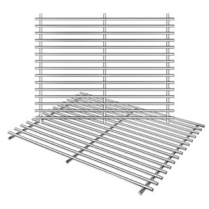 hisencn cooking grates for grill master 720-0697, nexgrill 720-0697e, huntington rebel grill, sunbeam 720-0697, uniflame gbc091w, 17 3/16 inch stainless steel solid rod cooking grids, 2 pcs