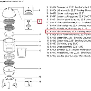 Weber 63029 Temperature Gauge for 22.5" Smokey Mountain Cooker