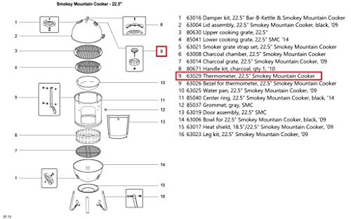 Weber 63029 Temperature Gauge for 22.5" Smokey Mountain Cooker