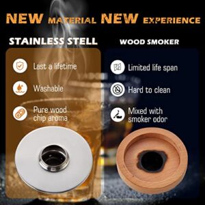 Cocktail Smoker Kit, Whiskey Smoker Kit, Stainless Steel Drink Smoker, Bourbon Smoker Kit with 4 Flavor Wood Chips, Old Fashioned Smoker Kit with Carrying Case, Whiskey Gifts for Men (Stainless Steel)